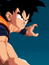 a close up of a cartoon character 's face and arm