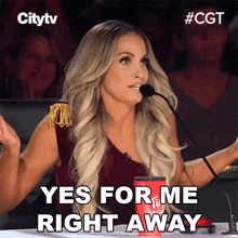 Yes For Me Right Away Trish Stratus GIF - Yes For Me Right Away Trish Stratus Canadas Got Talent GIFs