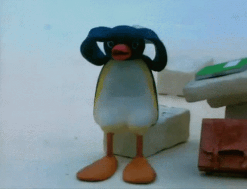 mean penguin gif