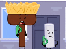 a cartoon drawing of a brush with a crown on it