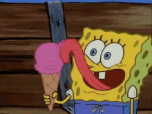 Spongebob Ice Cream Cone GIF - Spongebob Ice Cream Cone Summer GIFs