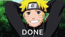 a picture of a cartoon character with the word done written on it