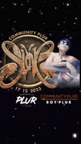 a blurred image of a woman dancing with the word s on the bottom