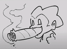 a cartoon character is smoking a cigar with smoke coming out of it