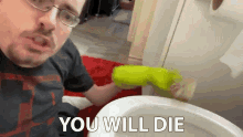 You Will Die Ricky Berwick GIF - You Will Die Ricky Berwick Cleaning The Toilet Bowl GIFs