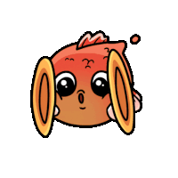 a cartoon of a fish with a surprised look on his face