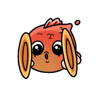 a cartoon of a fish with a surprised look on his face