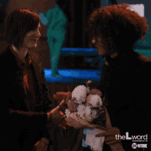 handshake flowers