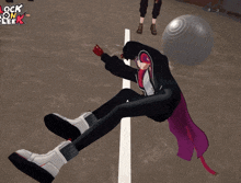 a person is laying on the ground in a video game called lock on leeek