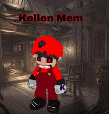 a cartoon character with the name kellen mem