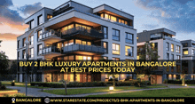 an advertisement for luxury apartments in bangalore