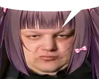 a man with purple hair and a pink bow tie