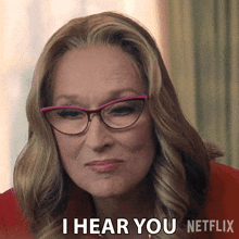 I Hear You President Orlean GIF - I Hear You President Orlean Meryl Streep GIFs
