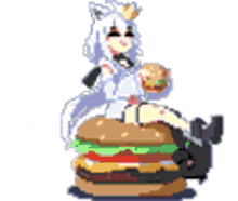 hololive burger queen eating burger
