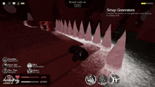 a screenshot of a game that says setup generators