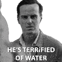 He'S Terrified Of Water Tom Ripley Sticker - He'S Terrified Of Water Tom Ripley Ripley Stickers