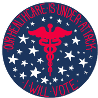 Our Healthcare Is Under Attack I Will Vote Sticker - Our Healthcare Is Under Attack I Will Vote Healthcare Stickers