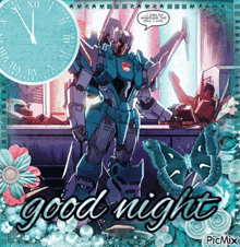a picture of a robot and the words good night
