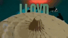 a cartoon character is wearing a conical hat and standing in the water .