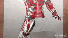a drawing of a man in a suit is made in animatica