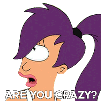 Are You Crazy Turanga Leela Sticker - Are You Crazy Turanga Leela Futurama Stickers