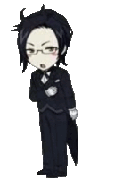 a cartoon of a man in a tuxedo and glasses