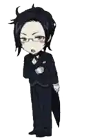 a cartoon of a man in a tuxedo and glasses