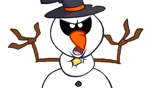 Boo Evil Snowman Sticker - Boo Evil Snowman Cut The Rope Stickers