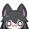 a pixel art drawing of a girl with a cat 's ears .