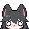 a pixel art drawing of a girl with a cat 's ears .