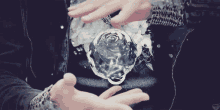 Water Ball Rolling In His Hands Magical GIF
