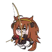 a cartoon of a horse with a bow and arrow .