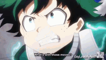 a close up of a person 's face with the words `` what 's with those moves '' written on the bottom .