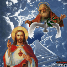padre y hijo jesus god bird sacred heart of jesus