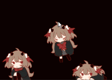 a drawing of a girl with horns and an arrow in her hair