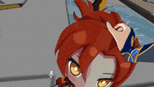 a cartoon character with red hair is being touched by someone