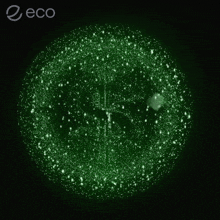 a green background with the word eco at the top