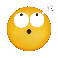 an animated smiley face with a surprised look on its face