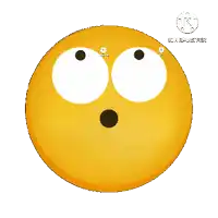 an animated smiley face with a surprised look on its face