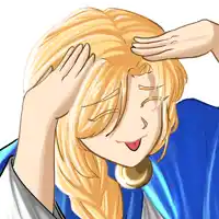 a drawing of a woman with her tongue out and her hand on her forehead