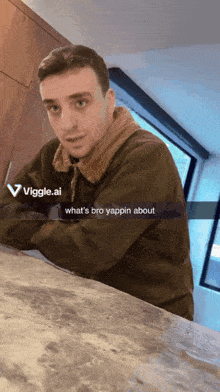 a snapchat of a man with the words " what 's bro yappin about " on it