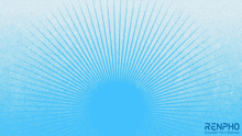 a renpho massage gun is displayed on a blue background