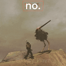 a screenshot of a video game with the words " no " on the top