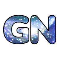 the letter gn has a galaxy texture on it