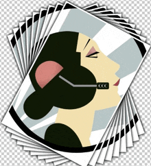 a picture of a woman with a headset that says ccc