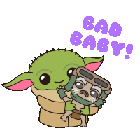 Bad Baby Grogu Sticker - Bad Baby Grogu The Child Stickers
