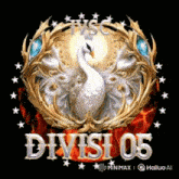 a picture of a swan with the words " divisi 05 " on it