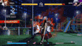 a video game screen shows two fighters fighting each other with 1094 damage on the counter