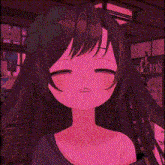 a cartoon of a girl with long hair laying down