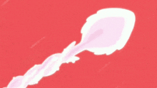 a white object with spikes on it is glowing on a red background .